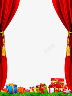 红色窗帘窗帘礼品喜庆背景高清图片