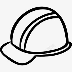 防护帽盖轮廓手绘施工工具图标高清图片