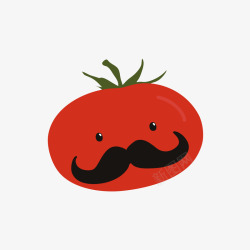 红色的卡通西红柿表情矢量图素材