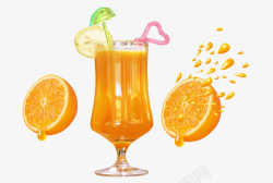 黄色果汁橙子素材