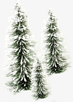 圣诞雪地大树素材