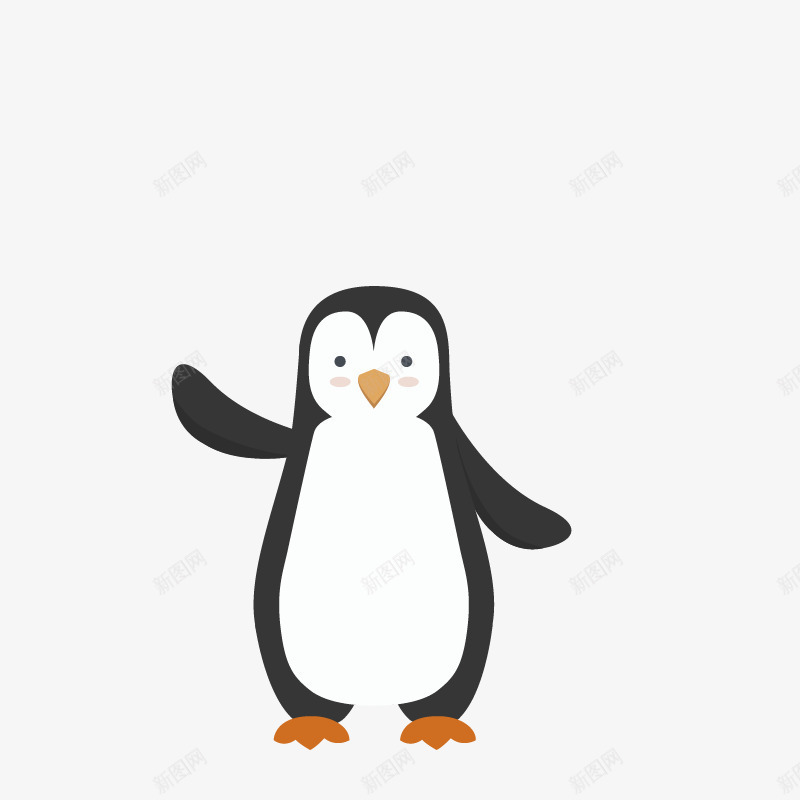 可爱招手企鹅png免抠素材_88icon https://88icon.com 动物 卡通矢量可爱招手动物 圣诞卡通动物