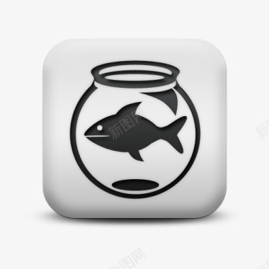不光滑的白色的广场图标动物鱼缸图标