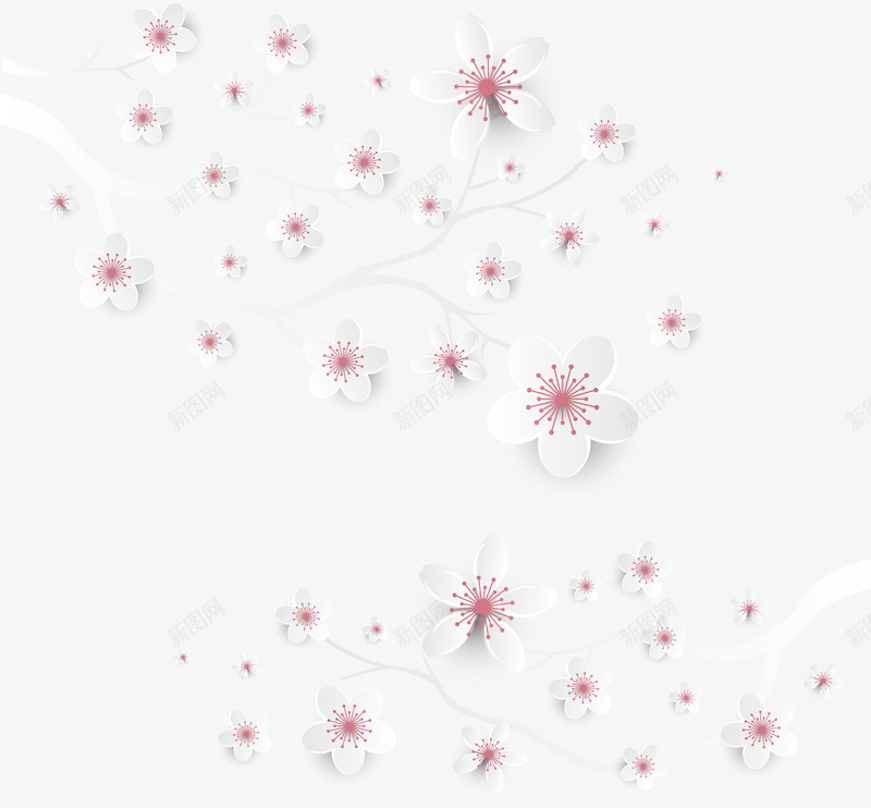 卡通手绘花卉花朵装饰矢量图ai免抠素材_88icon https://88icon.com 桃花 桃花樱花 桃花盛开 梅花 粉红色桃花 腊梅 花卉花朵 矢量图