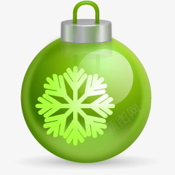 绿色的圣诞彩球图标图标