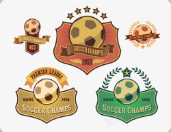 复古足球运动徽标素材