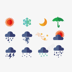 毛毛雨天气符号矢量图图标高清图片