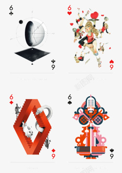 创意扑克牌6视觉素材