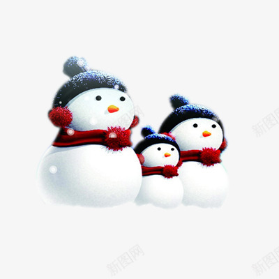 可爱雪人png免抠素材_88icon https://88icon.com 一家三口 带着帽子的雪人 红色围巾雪人 雪人