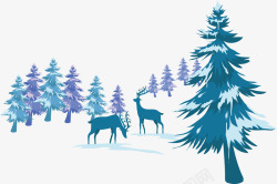 暖冬驯鹿精美圣诞驯鹿矢量图高清图片
