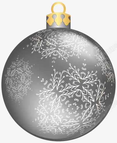 圣诞银色花纹装饰球png免抠素材_88icon https://88icon.com 圣诞球 圣诞素材 花纹雪球 装饰球