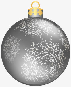 圣诞银色花纹装饰球素材