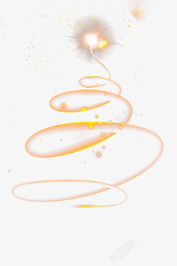 发光曲线素材金色圣诞树发光曲线高清图片