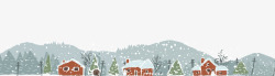 卡通冬季下雪的景象素材