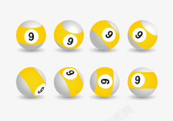 黄白色彩票球素材