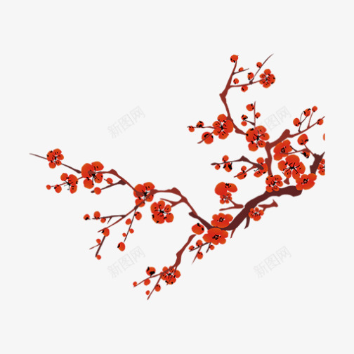 红色中国风桃花花枝png免抠素材_88icon https://88icon.com 中国风枝条 新年 新春 春节 枝条 桃花 花枝 过年