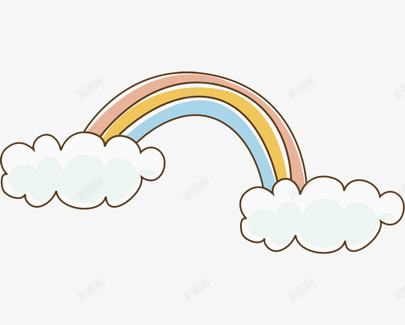 彩虹云朵png免抠素材_88icon https://88icon.com 云朵 卡通 可爱 对称 彩虹 手绘 童话 童趣 装饰