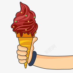 拿着冰淇淋的手臂矢量图素材