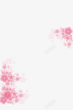 粉红花朵背景装饰效果素材