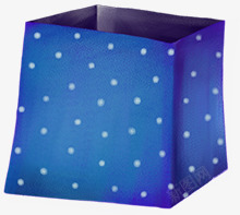 手绘蓝色盒子雪花装饰素材