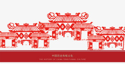 中国风建筑剪纸新年装饰素材