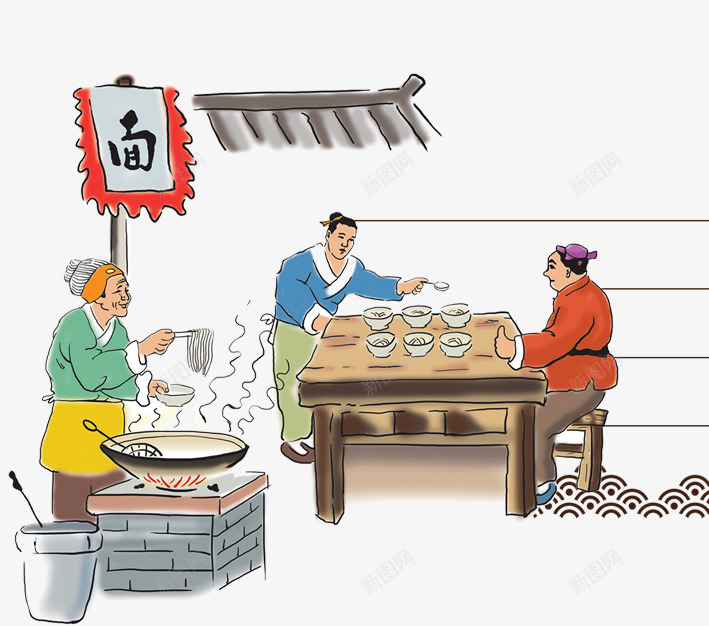 面食插画png免抠素材_88icon https://88icon.com 中国风 古代 插画 面食插画