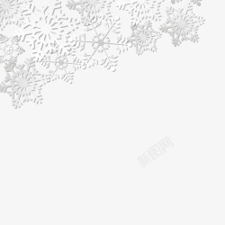 折纸雪花折纸风白色雪花装饰高清图片
