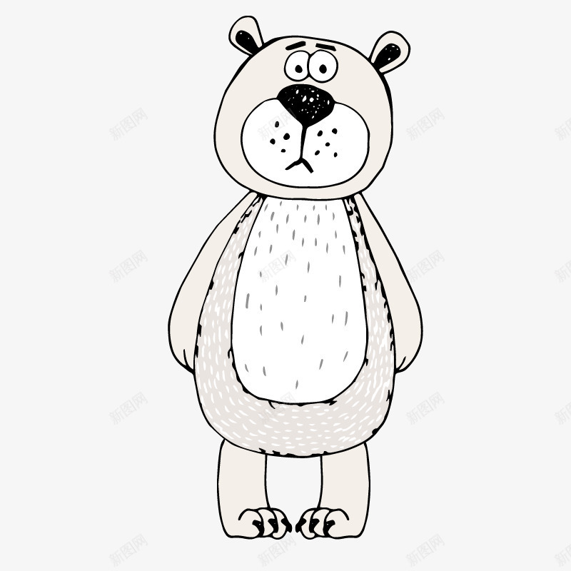 无辜的灰熊png免抠素材_88icon https://88icon.com 动物 卡通 卡通画熊免扣 可爱的熊 小熊 彩铅 手绘 无辜表情 灰熊 灰色 白色 绘画 装饰图案 装饰熊PNG