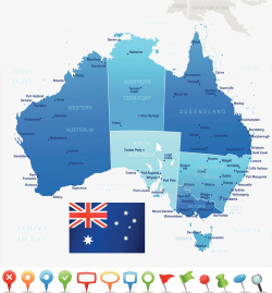 澳大利亚板块地图素材