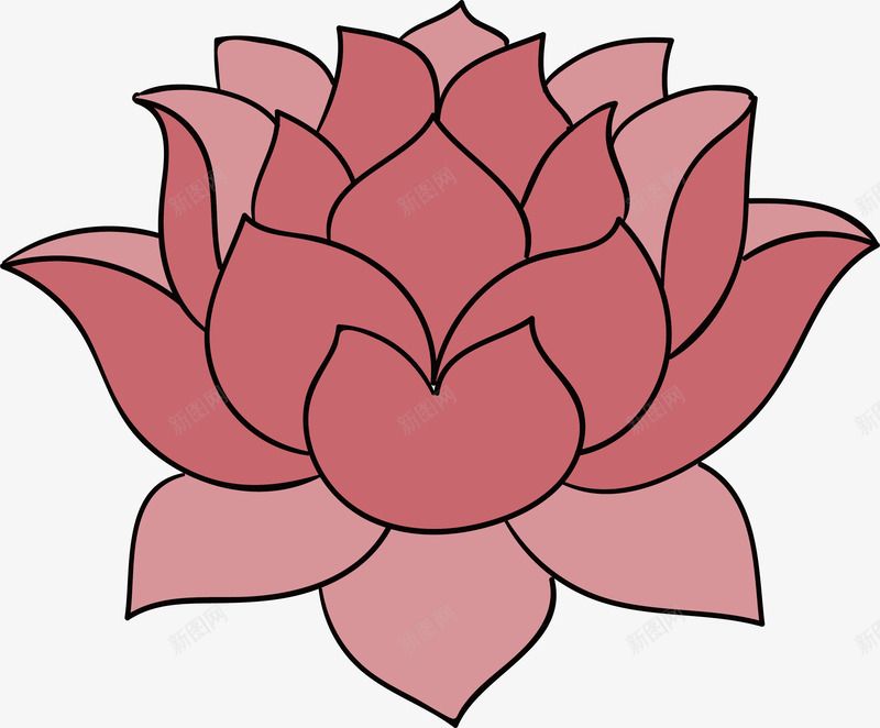 手绘红色莲花矢量图ai免抠素材_88icon https://88icon.com 中秋节 中秋莲花 手绘莲花 矢量png 矢量图 红色莲花 莲花 莲花图腾