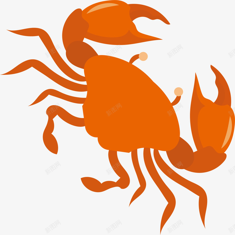 橙色扁平卡通螃蟹png免抠素材_88icon https://88icon.com 卡通螃蟹 大海 大闸蟹 海洋 海鲜 红色螃蟹 装饰图案