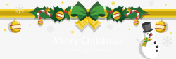 金色雪人矢量图金色彩带圣诞边框矢量图高清图片