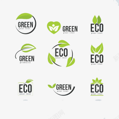 圆形时间轴绿色环保叶子图标图标