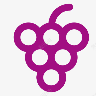 葡萄串紫色的葡萄图标图标