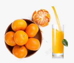 橘子和果汁素材