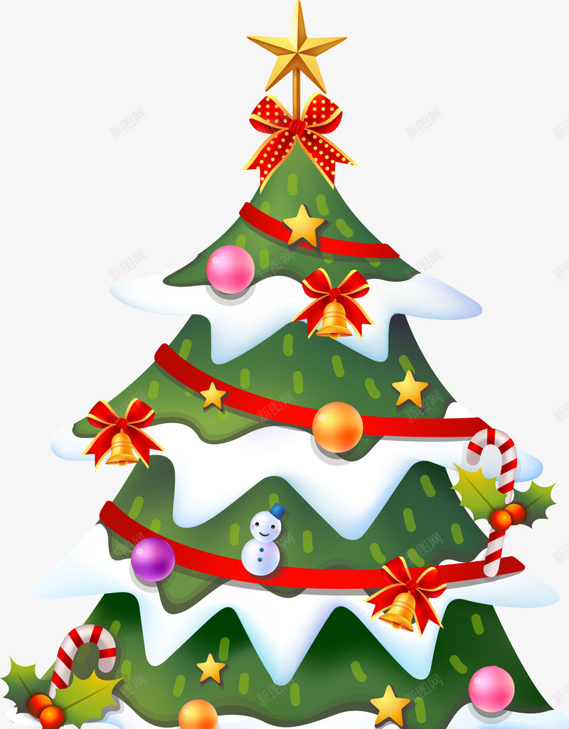 冬日积雪蝴蝶结圣诞树png免抠素材_88icon https://88icon.com Christma Christmas Merry 冬日树木 圣诞快乐 圣诞树 圣诞节 星星树木 装饰图案