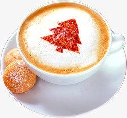 温馨圣诞节小树咖啡素材