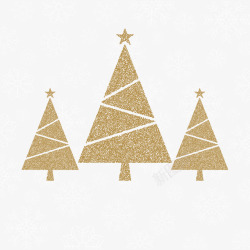 闪亮的圣诞树金色闪亮圣诞树元素高清图片