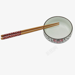 吃饭用的筷子和碗素材