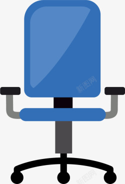 蓝色扁平的椅子矢量图素材