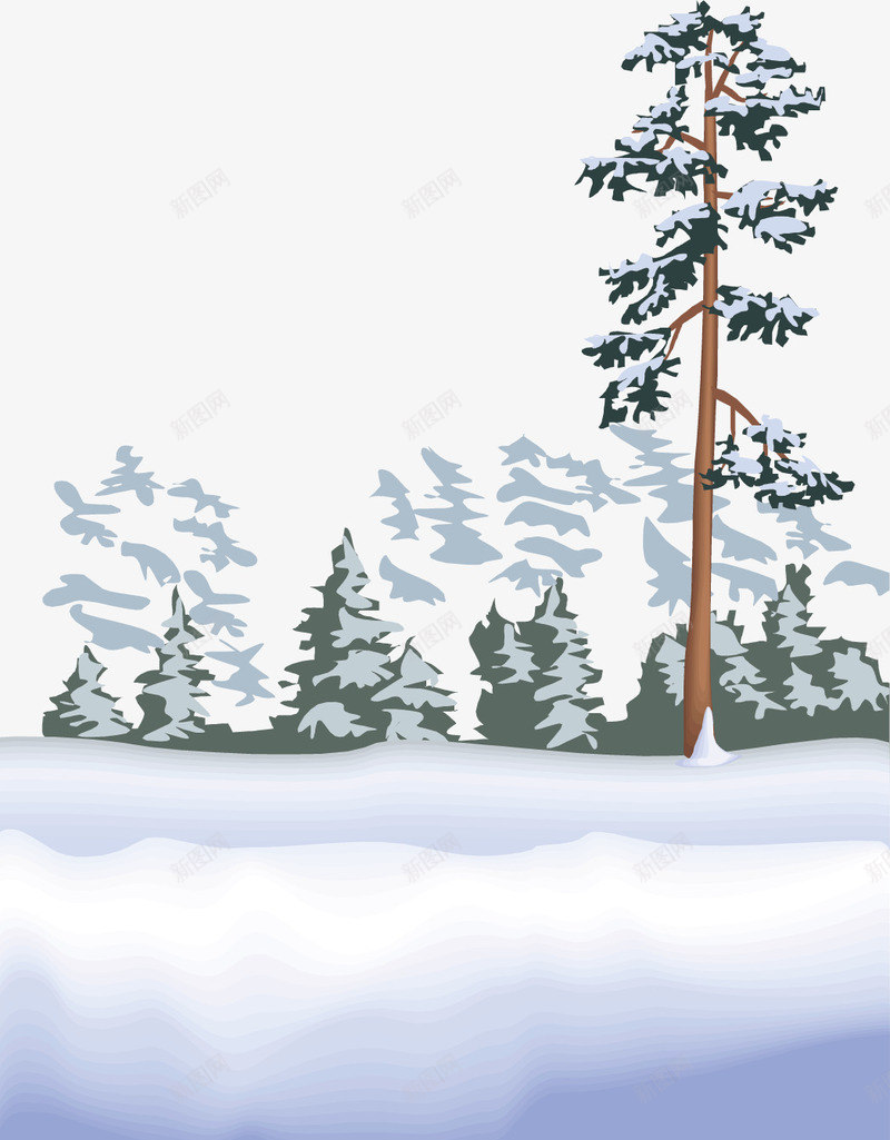 雪景松树png免抠素材_88icon https://88icon.com 冬季 冬季旅游 松树 矢量冬季旅游 雪景