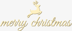 金色鹿圣诞节金色小鹿文字高清图片