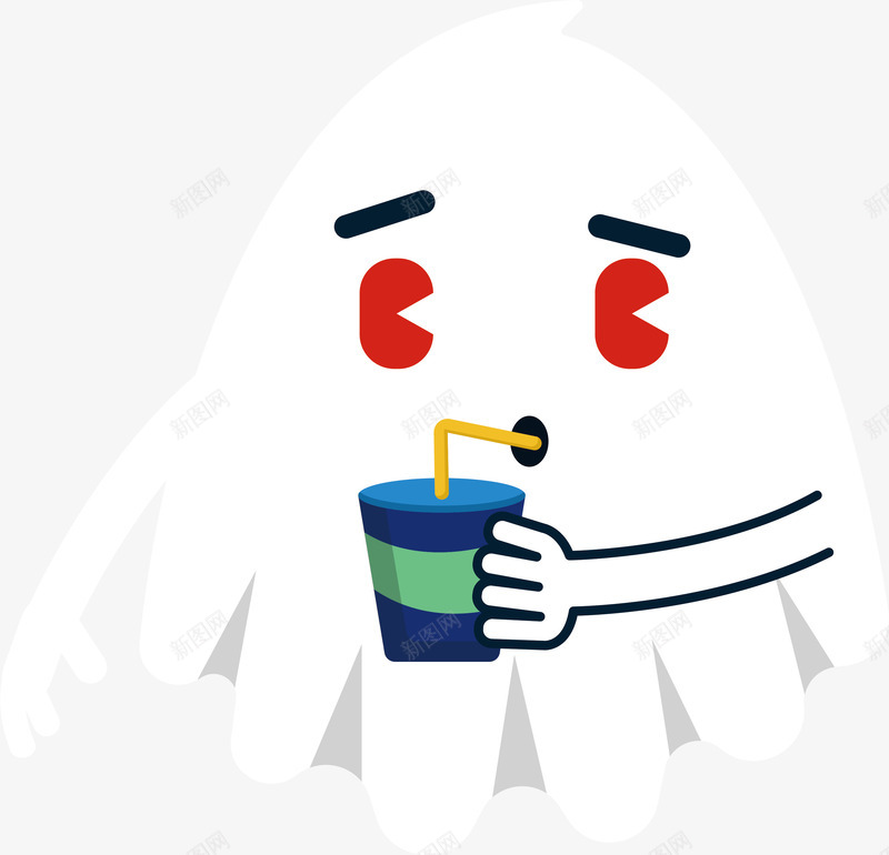 喝饮料的幽灵png免抠素材_88icon https://88icon.com 万圣节表情包 喝饮料 喝饮料幽灵 幽灵 搞笑表情包 矢量png