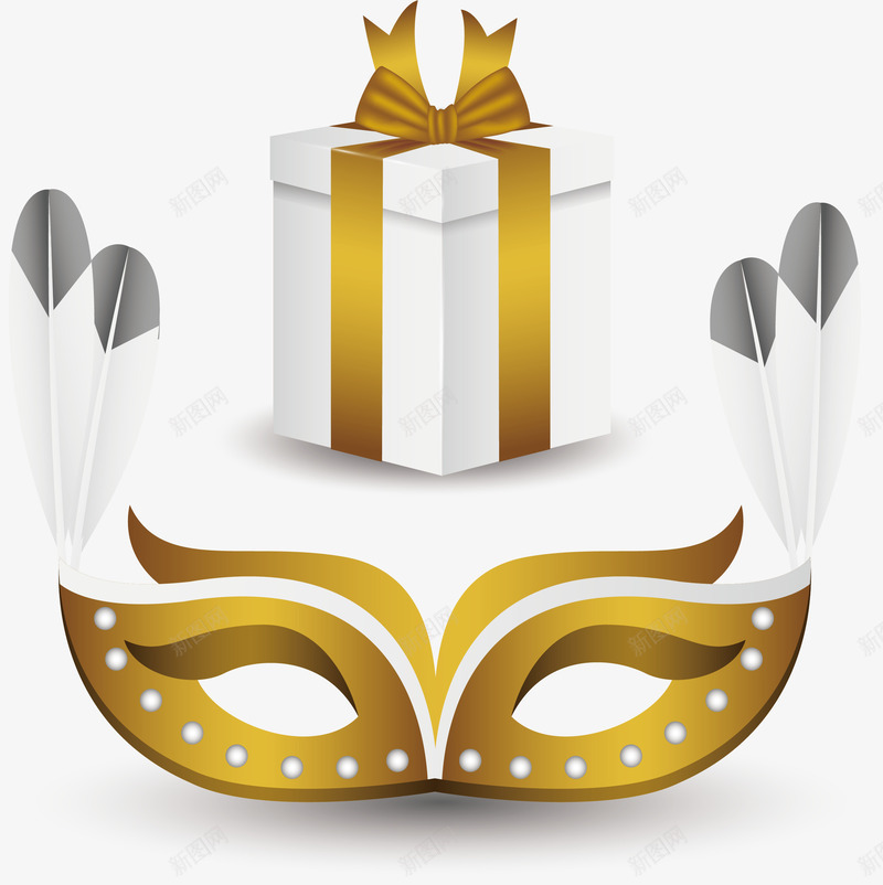 金色新年化妆舞会面具png免抠素材_88icon https://88icon.com 化妆舞会 新年派对 矢量png 金色眼罩 金色面具 面具