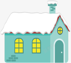 蓝色房顶蓝色简约雪景屋顶矢量图高清图片