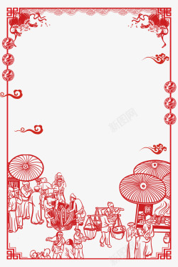 红圆中国风节日庆祝边框高清图片