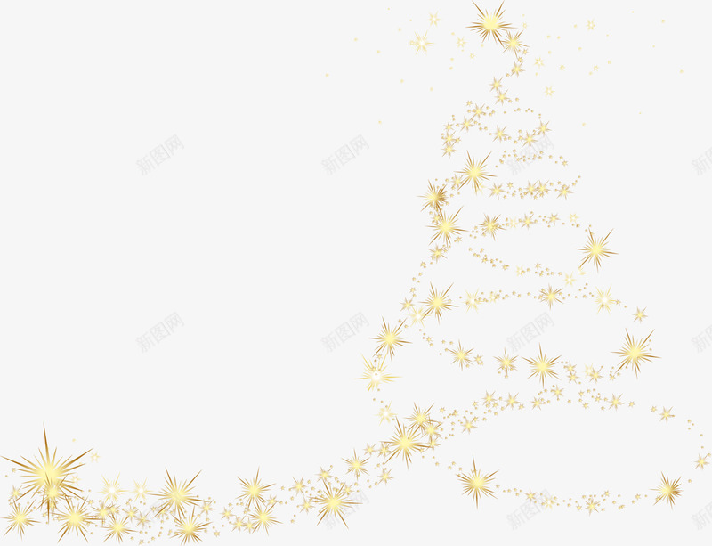金色星星圣诞树png免抠素材_88icon https://88icon.com 圣诞节 梦幻星空 节日大树 金色圣诞树 闪耀光辉 闪耀星星