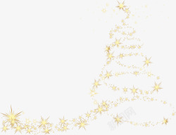 金色大树金色星星圣诞树高清图片