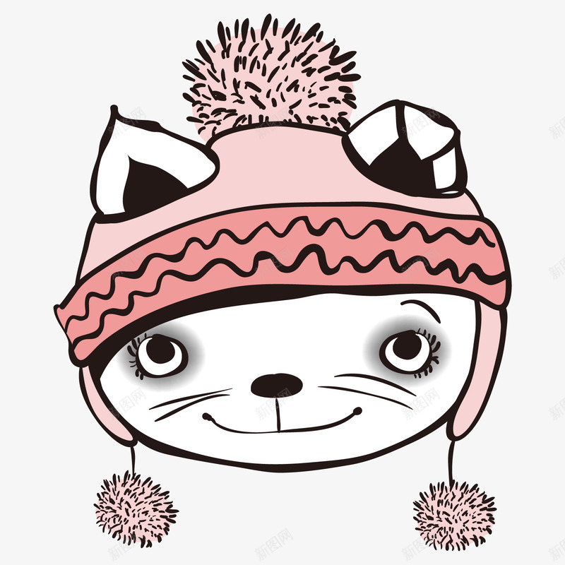 卡通戴帽子的小猫头像png免抠素材_88icon https://88icon.com 动物 卡通小猫 可爱猫咪 小猫头像 帽子 手绘猫咪 白色猫咪 粉色