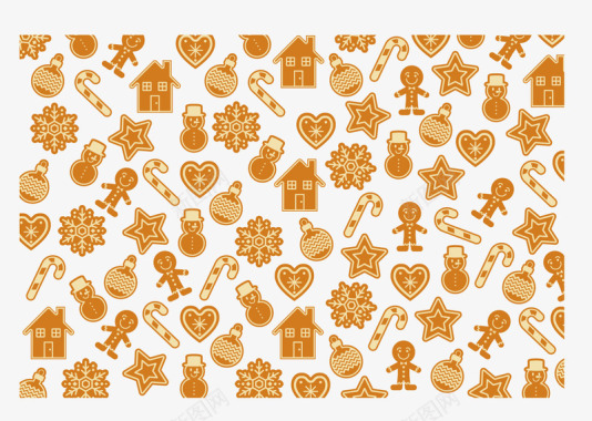 小房子免抠可爱的饼干人背景矢量图图标图标